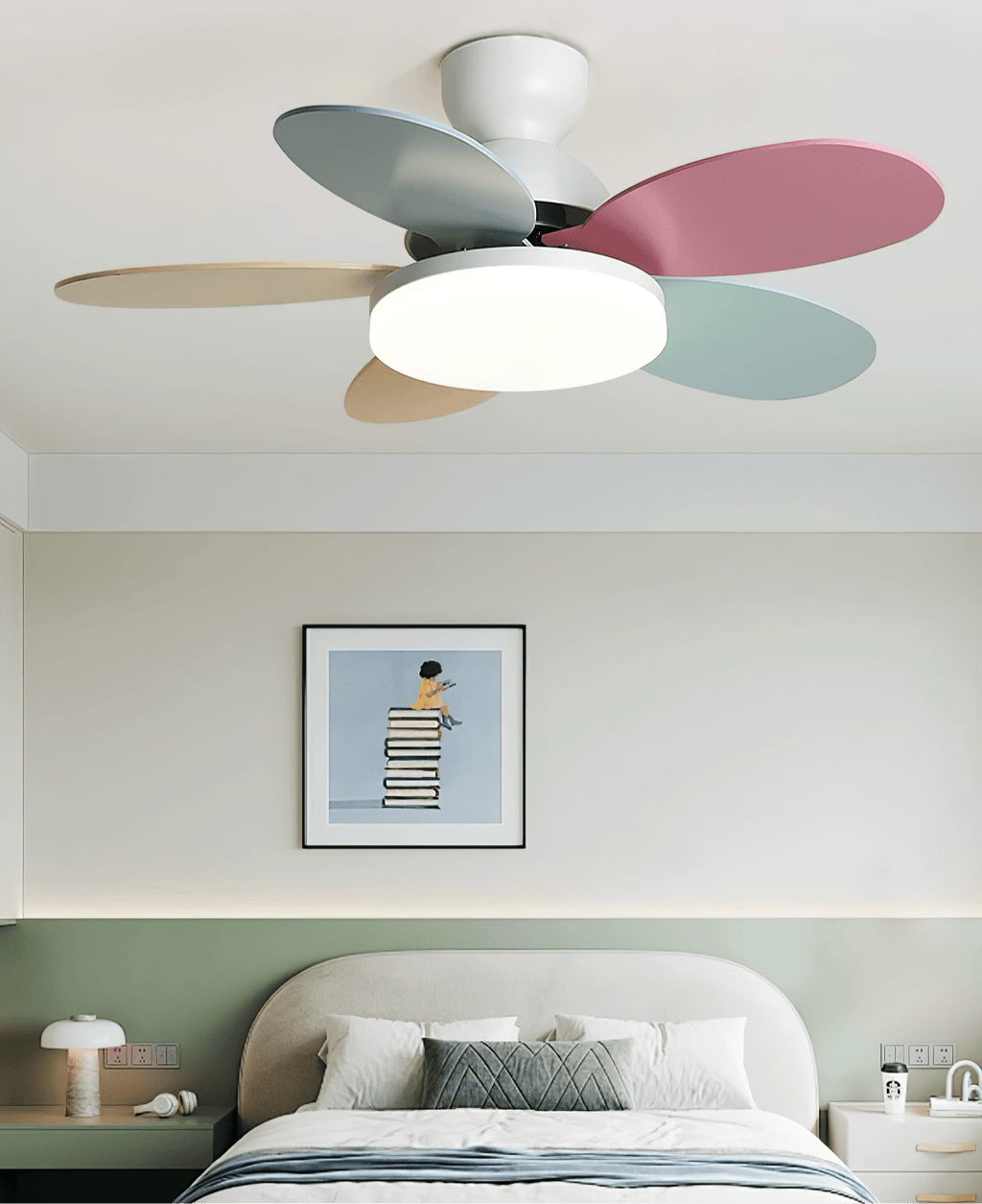 Ventilateur de plafond moderne Berndt en Bois