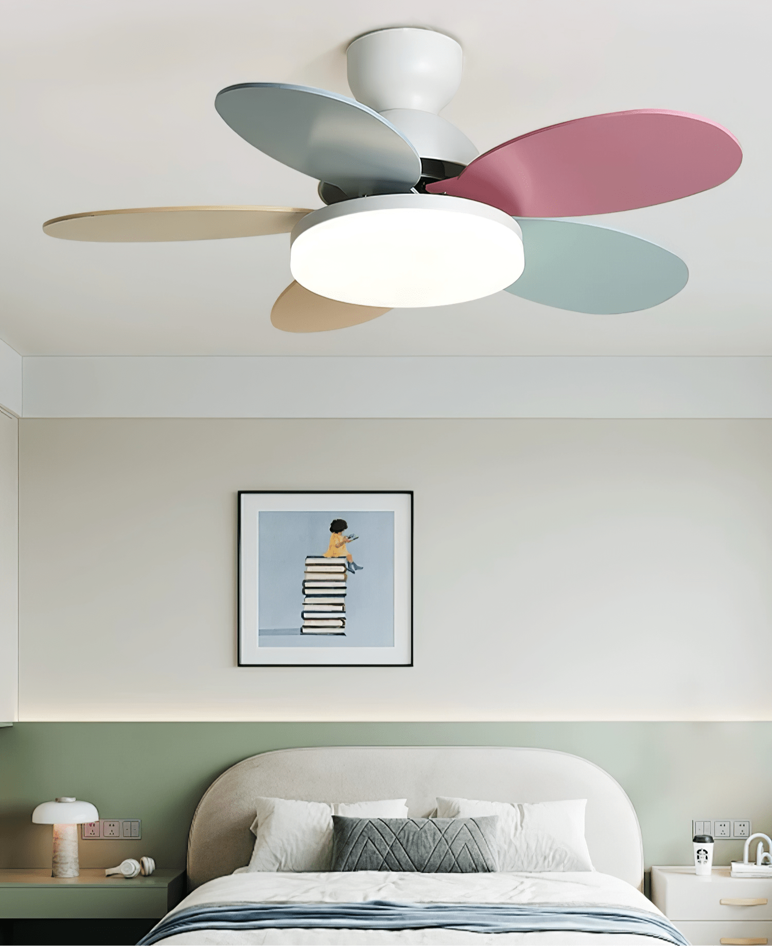 Ventilateur de plafond moderne Berndt en Bois