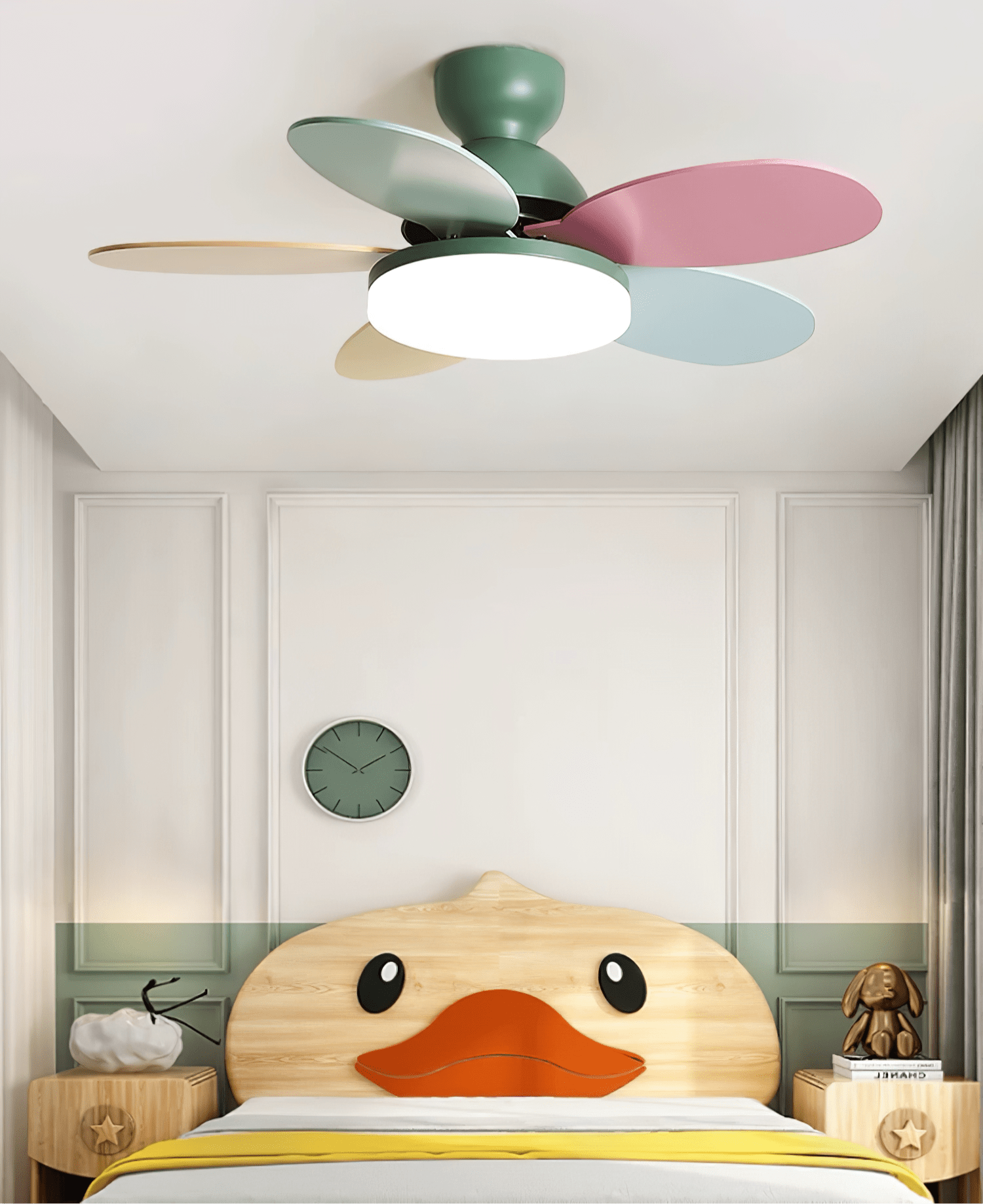 Ventilateur de plafond moderne Berndt en Bois