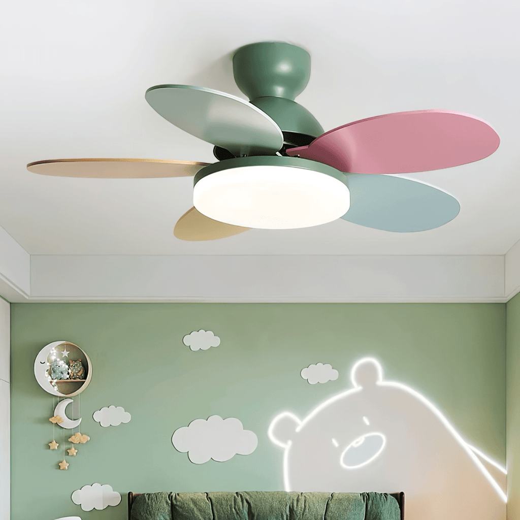 Ventilateur de plafond moderne Berndt en Bois