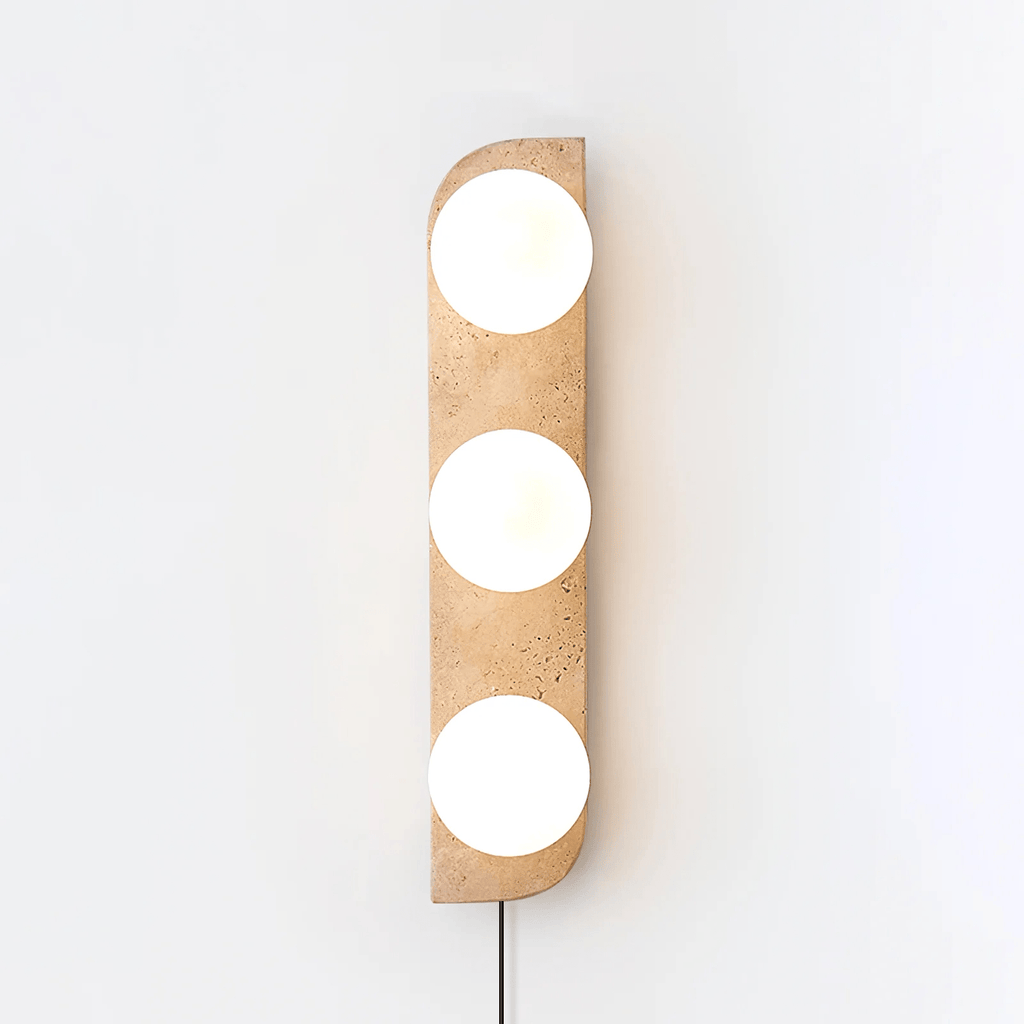 Applique murale moderne Fjallar en Travertin jaune et blanc