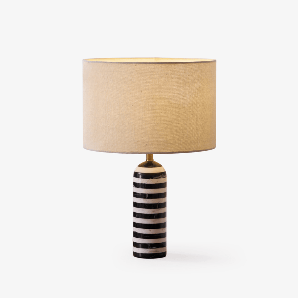 Lampe à poser moderne Gudvard en Marbre Noir et blanc