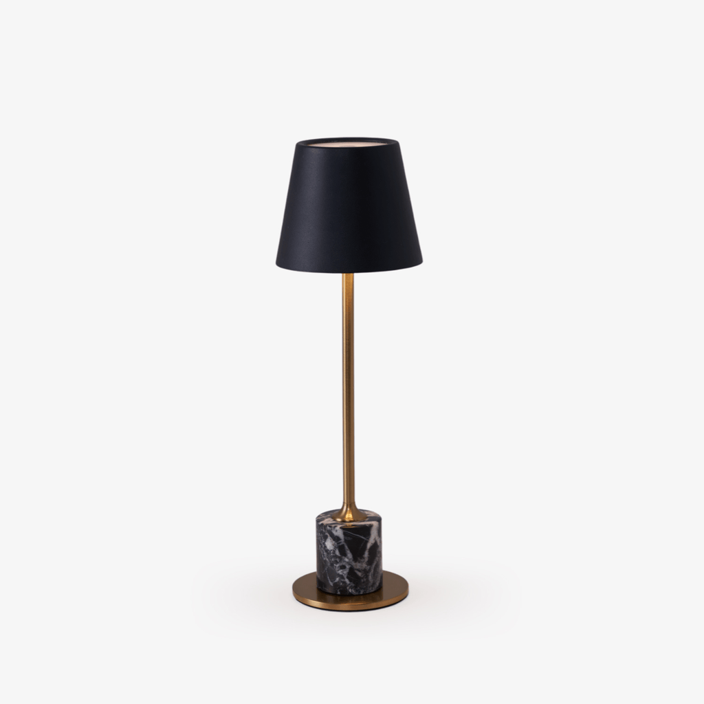 Lampe à poser moderne Alastair en Marbre Noir et doré