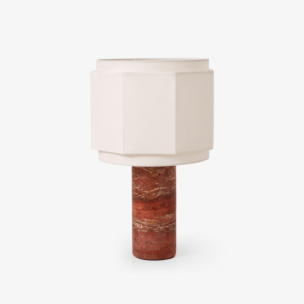 Lampe à poser moderne Edric en Marbre Rouge et blanc