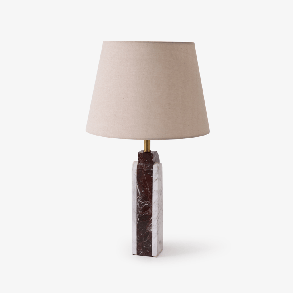 Lampe à poser moderne Steg en Foncé violet et blanc marbre