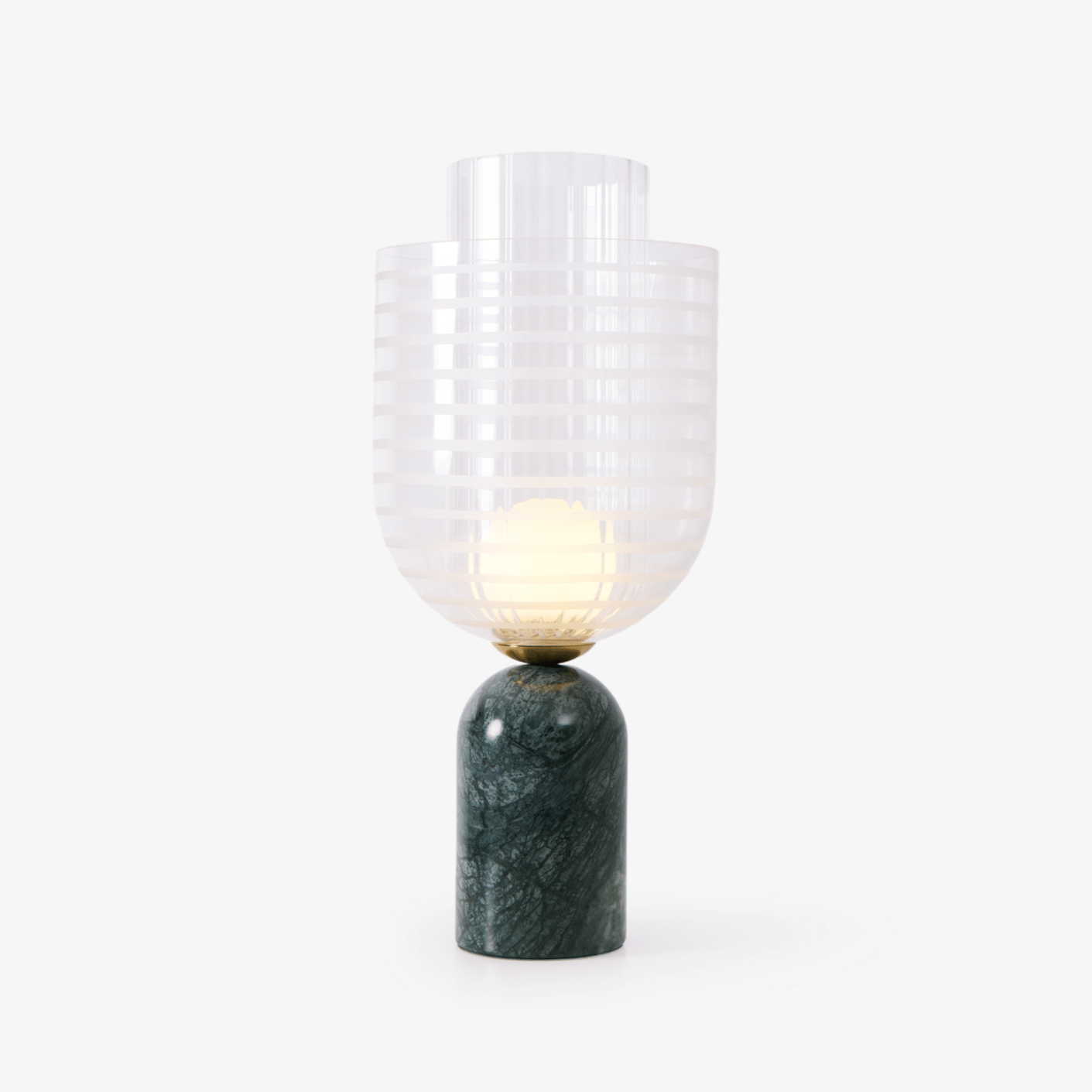 Lampe à poser moderne Banks en Marbre Vert et transparent