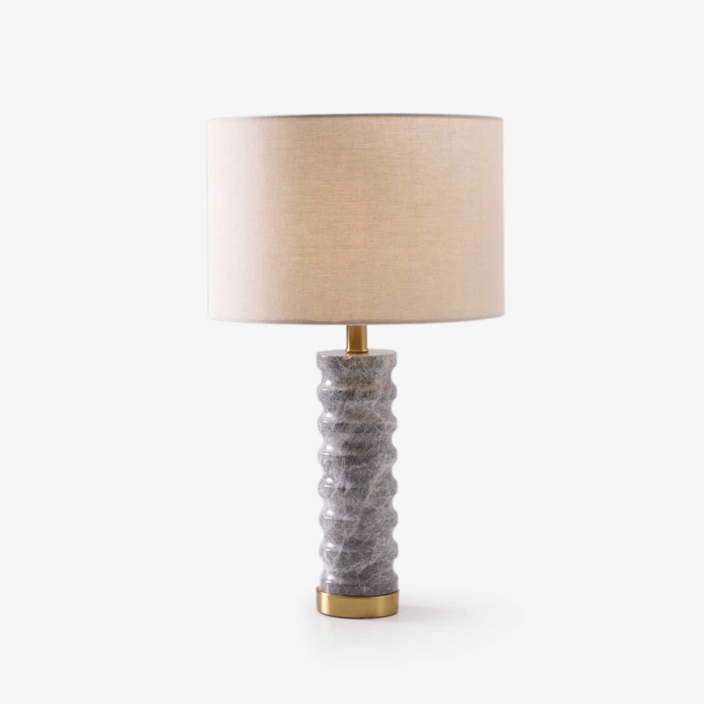 Lampe à poser moderne Jorund en pierre Gris et beige