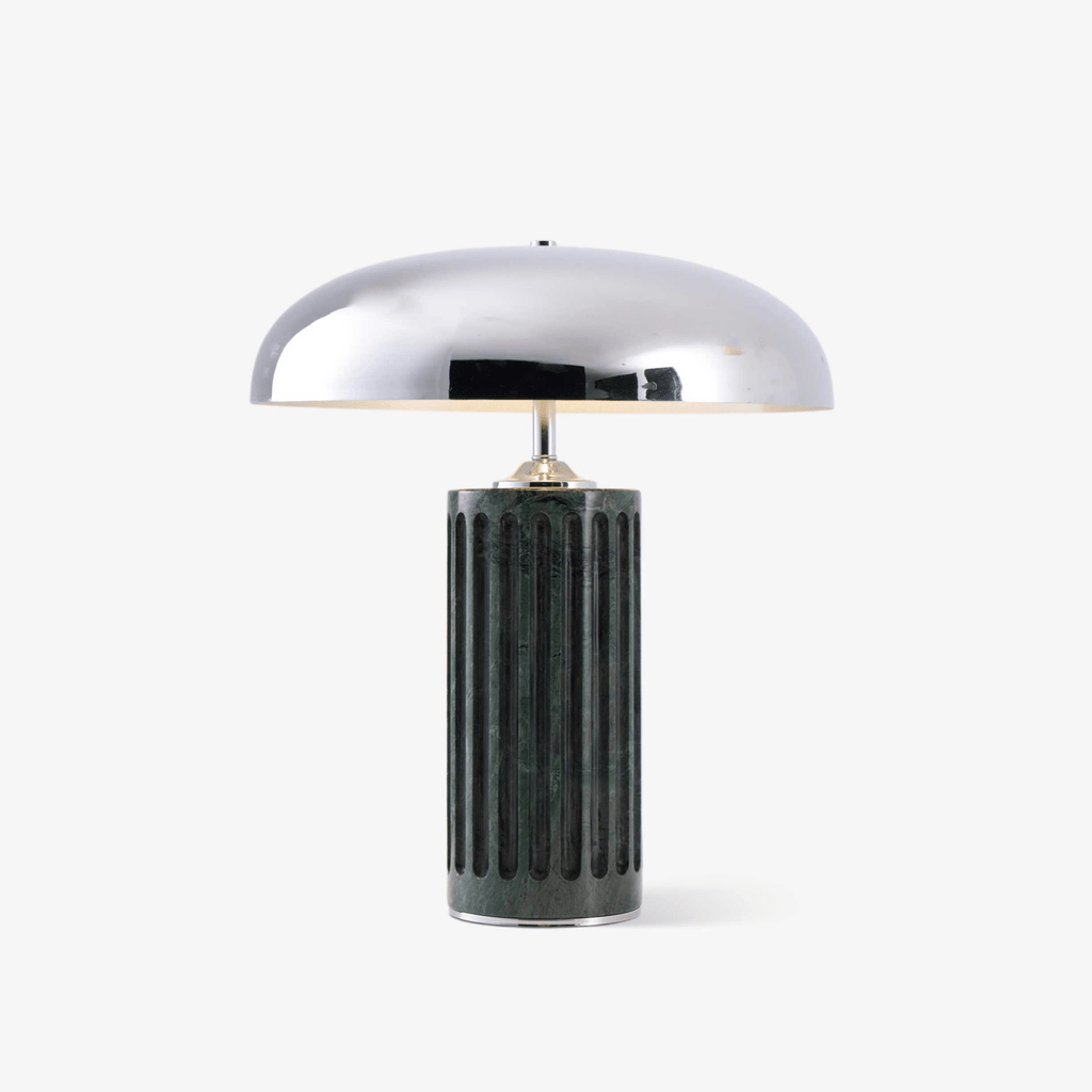 Lampe à poser moderne Wyatt en Marbre Vert et chrome