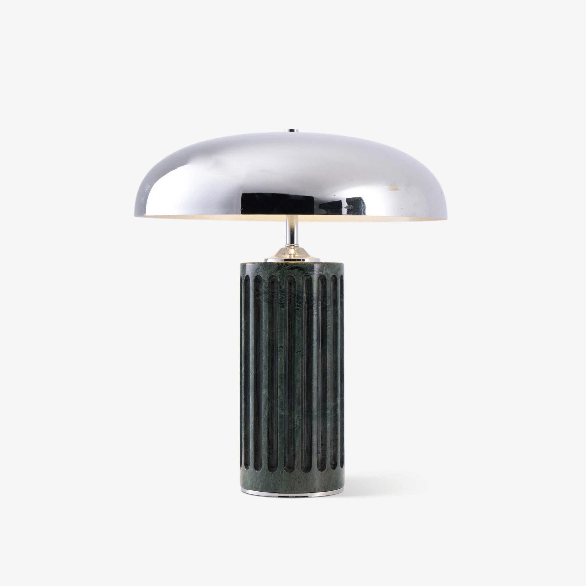Lampe à poser moderne Wyatt en Marbre Vert et chrome