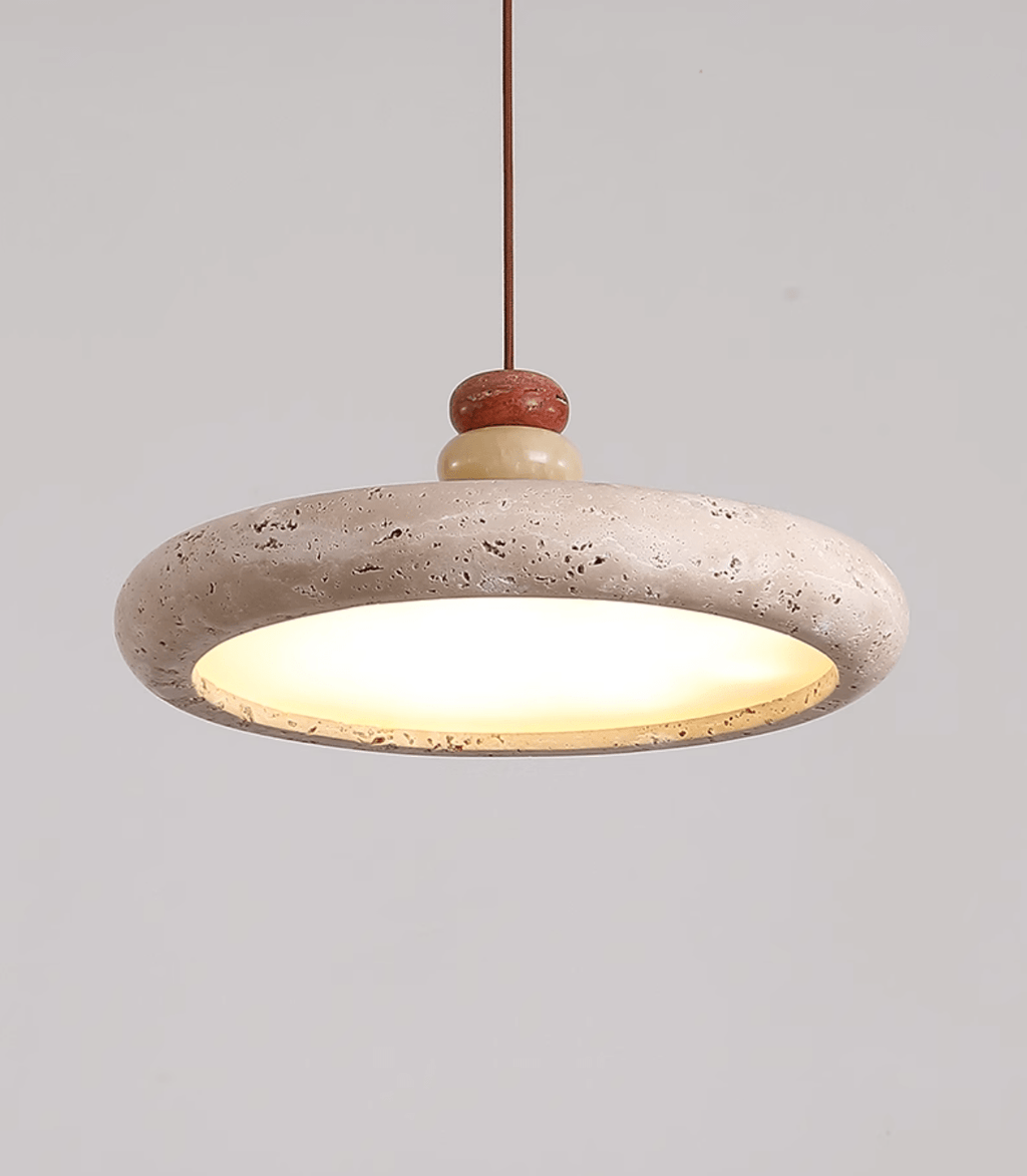 Suspension moderne Jure en Travertin jaune