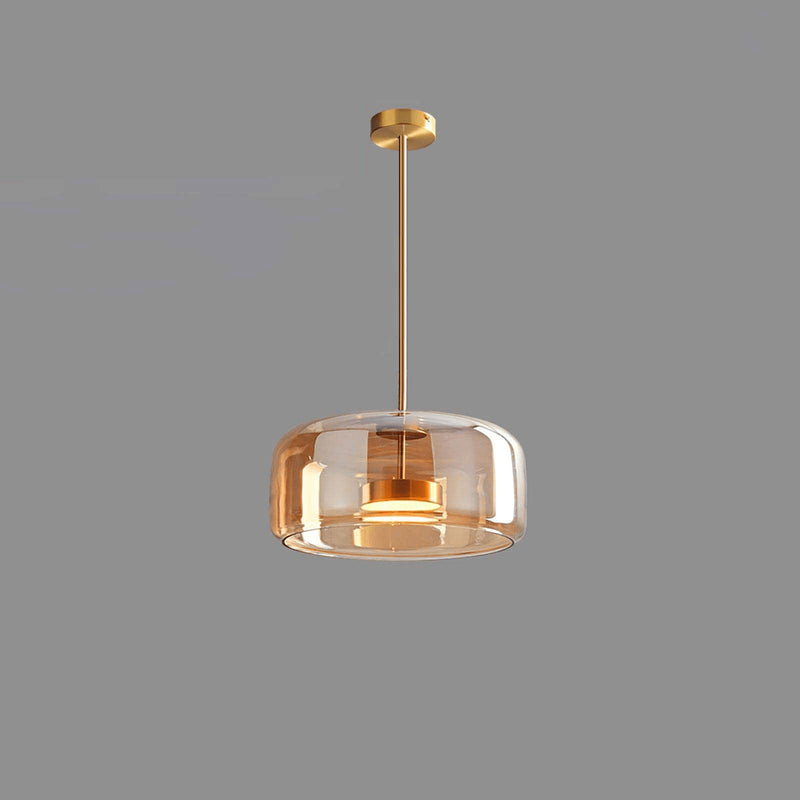 Suspension moderne Earle en verre Doré et ambre