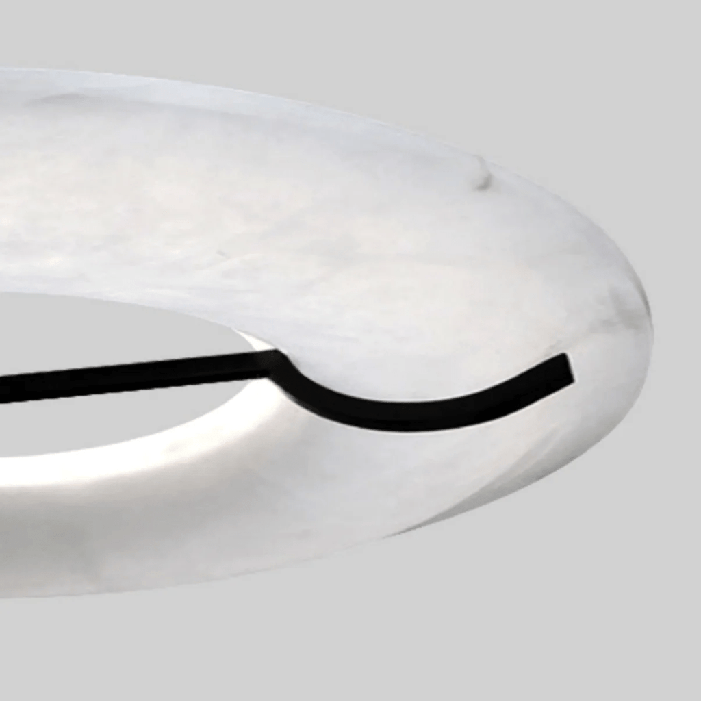 Suspension moderne Lance en Albâtre Noir et blanc