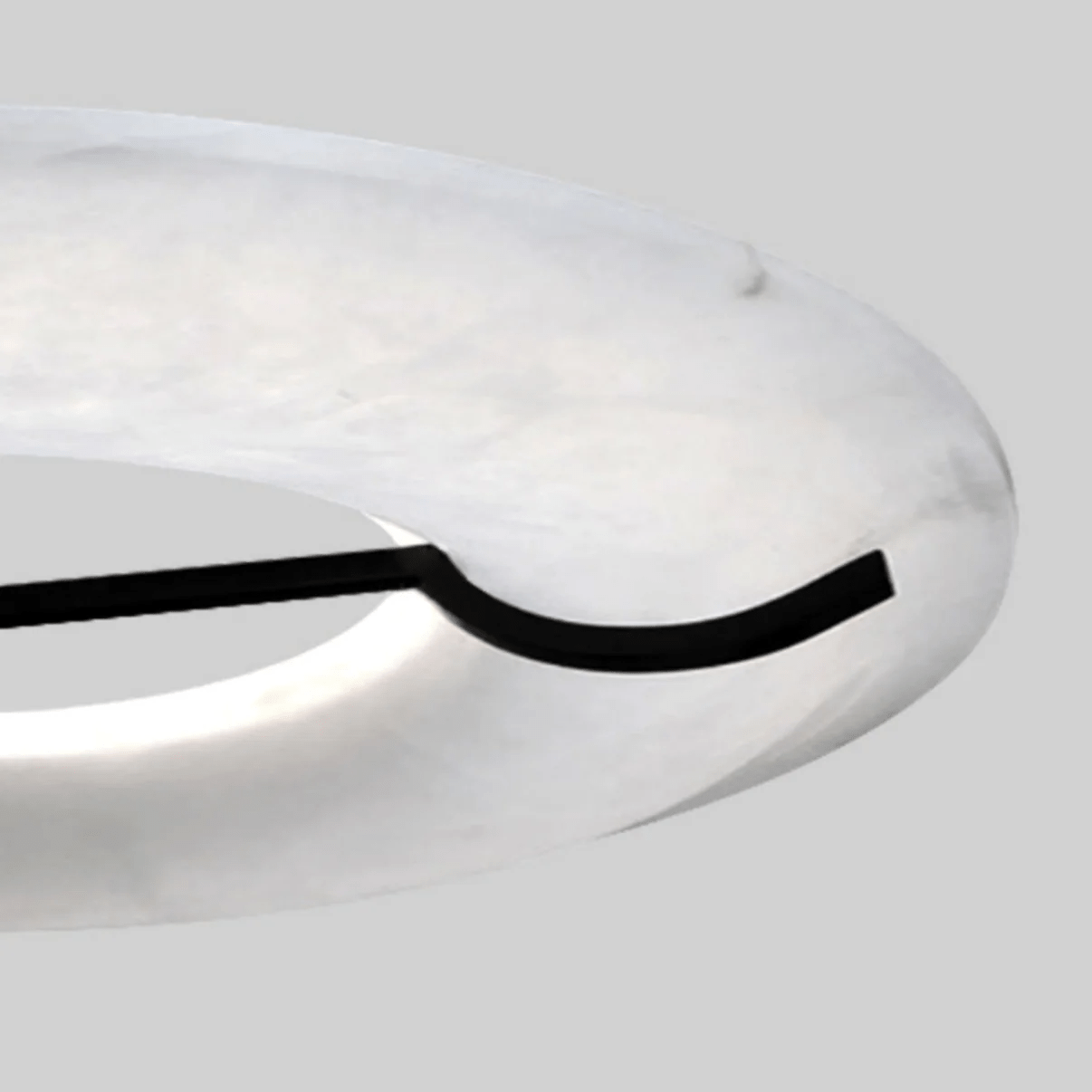 Suspension moderne Lance en Albâtre Noir et blanc