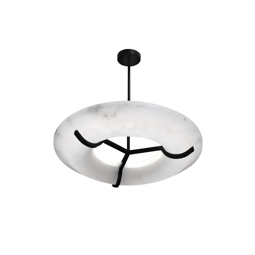 Suspension moderne Lance en Albâtre Noir et blanc