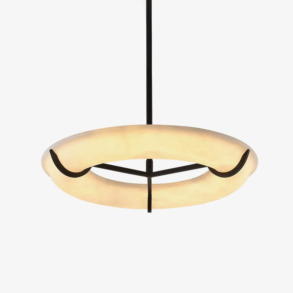 Suspension moderne Lance en Albâtre Noir et blanc
