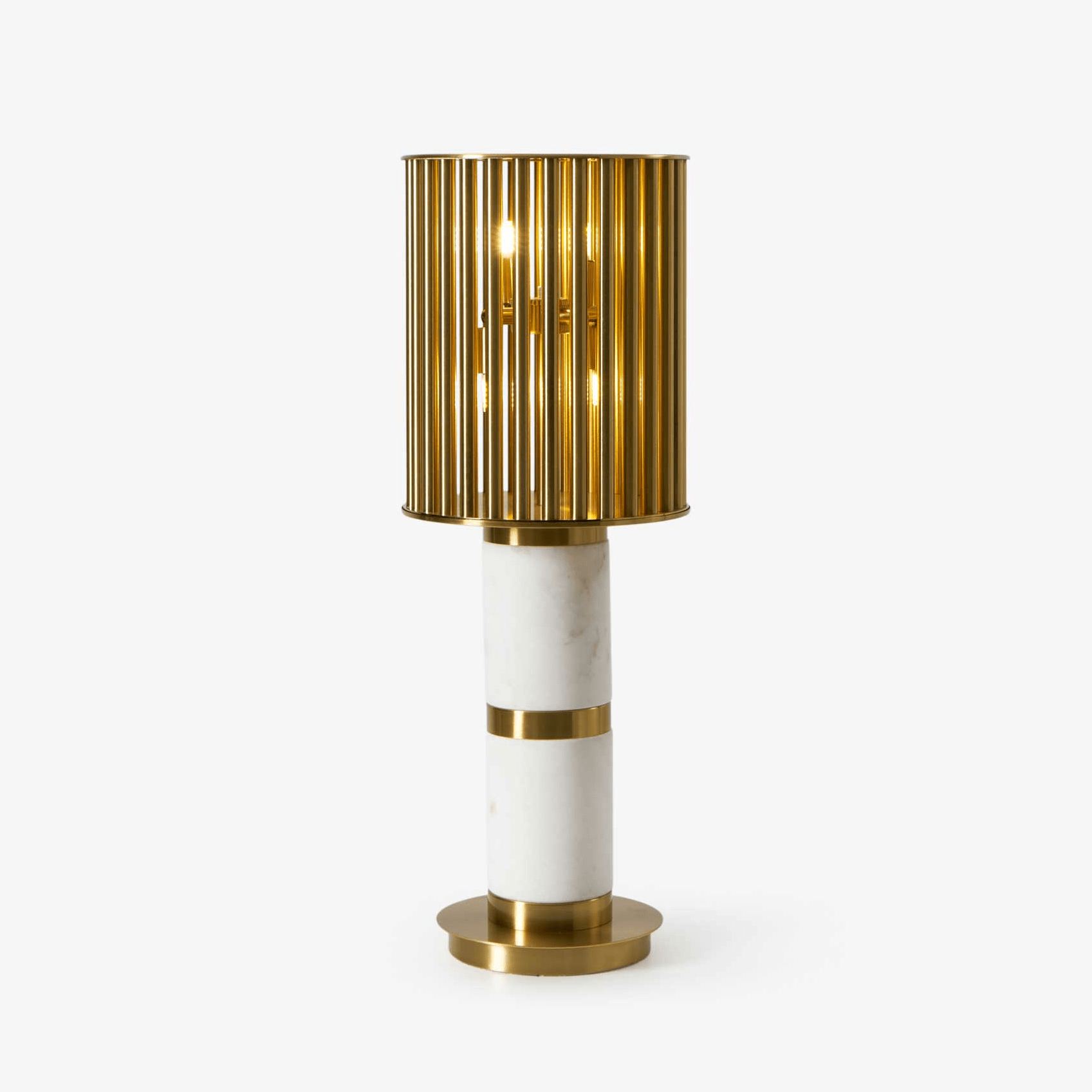 Lampe à poser moderne Col en Marbre Or et blanc