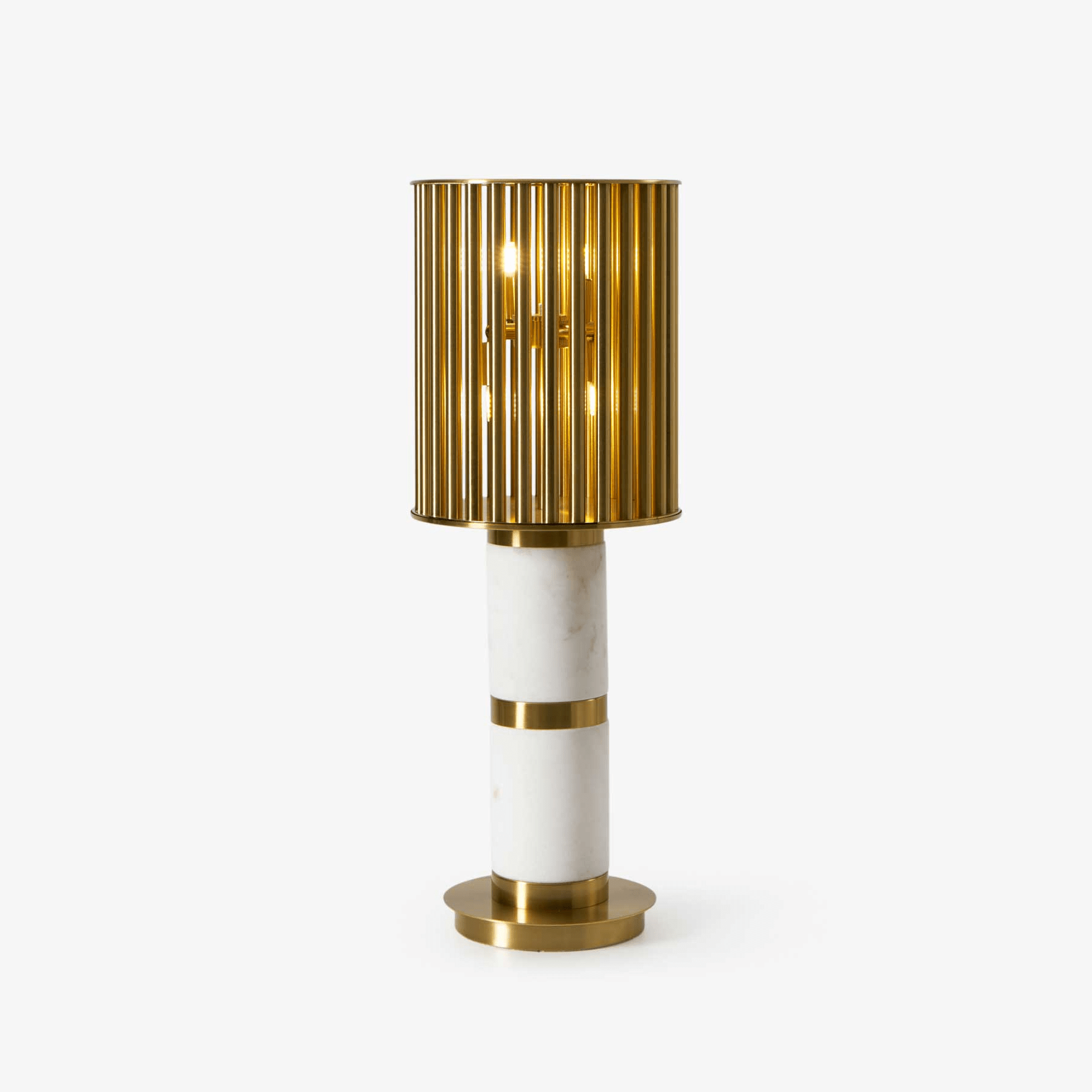 Lampe à poser moderne Col en Marbre Or et blanc