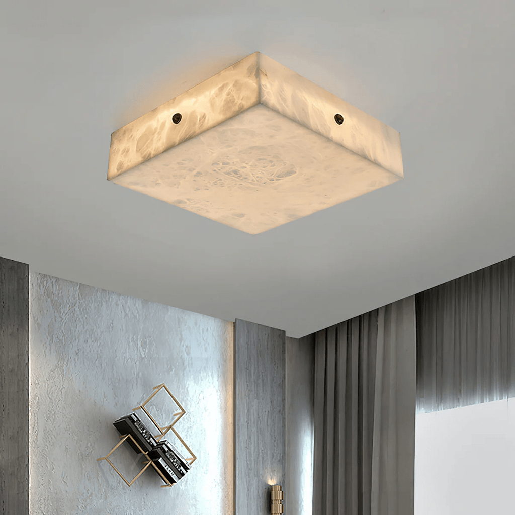 Plafonnier moderne Rocco en Albâtre Blanc