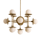 Lustre moderne Jolef en Albâtre Bronze et blanc