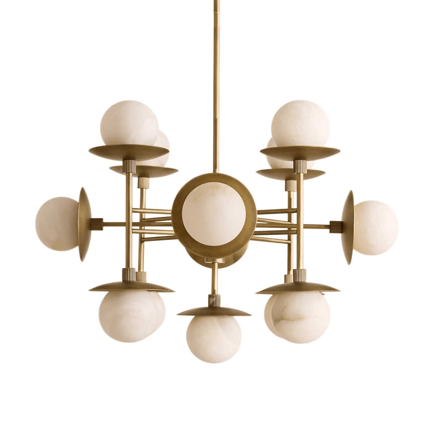 Lustre moderne Jolef en Albâtre Bronze et blanc