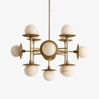 Lustre moderne Jolef en Albâtre Bronze et blanc