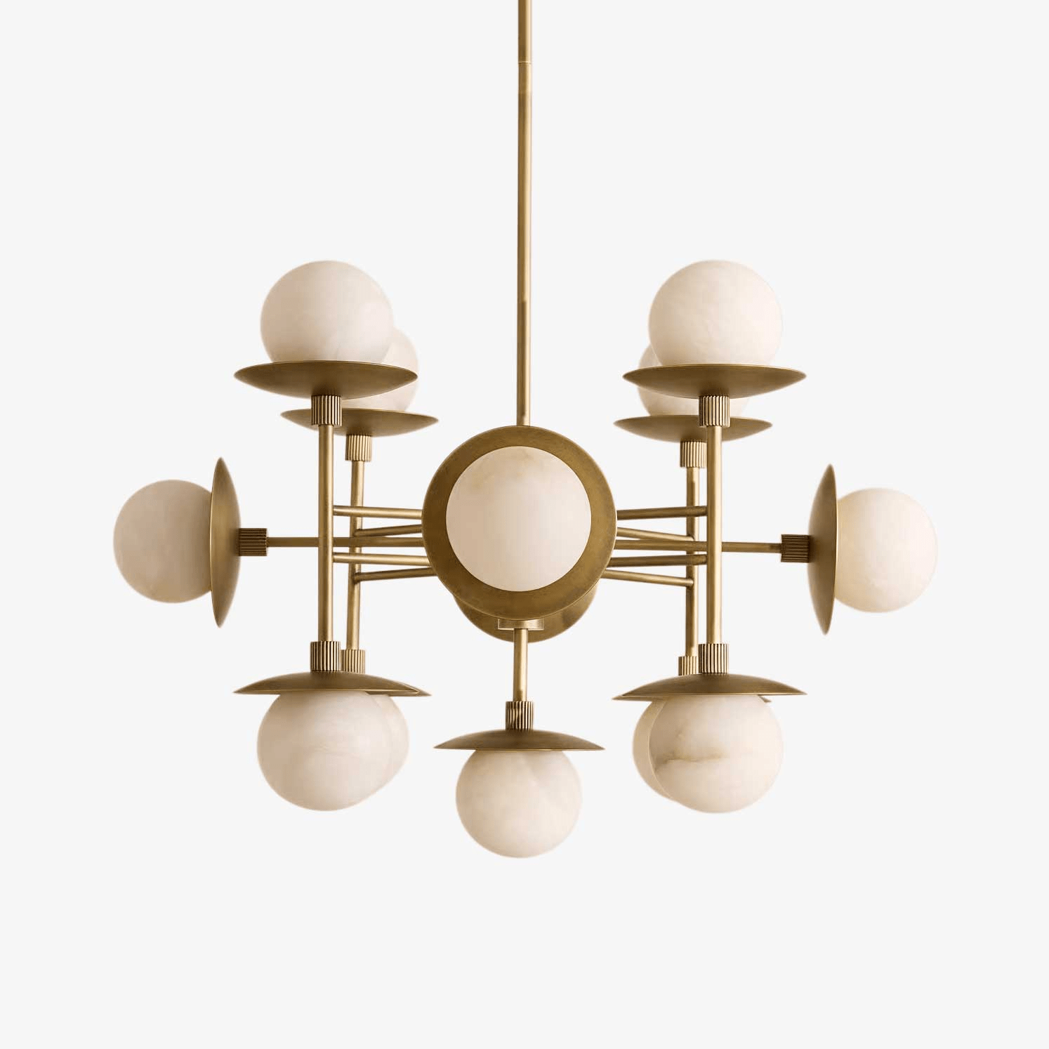 Lustre moderne Jolef en Albâtre Bronze et blanc