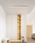 Plafonnier moderne Rekved en Bois et travertin jaune