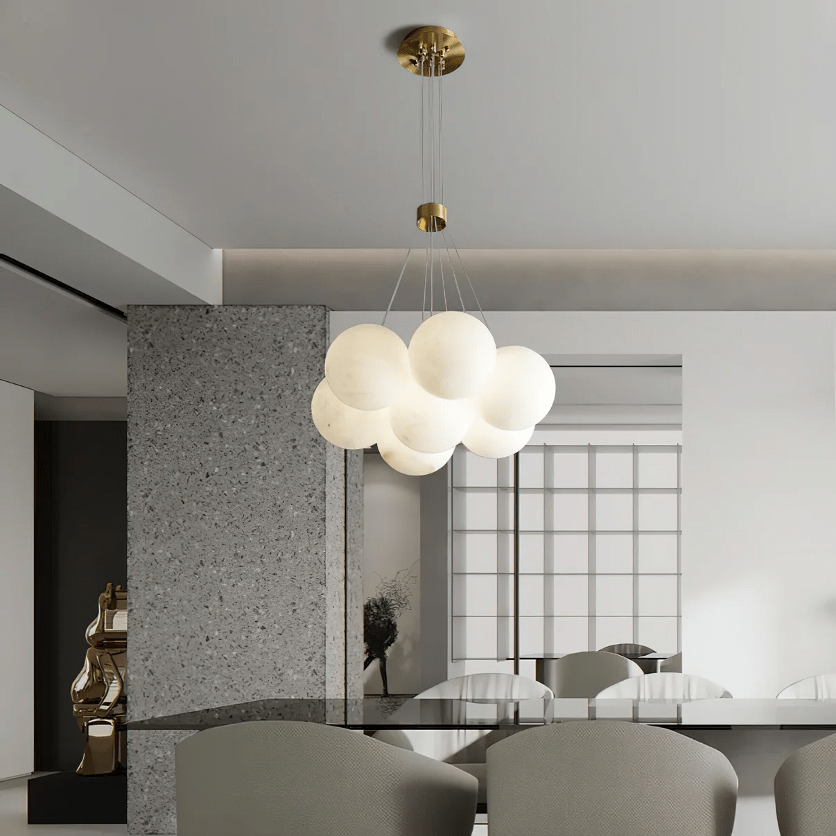 Lustre moderne Gudmund en Albâtre