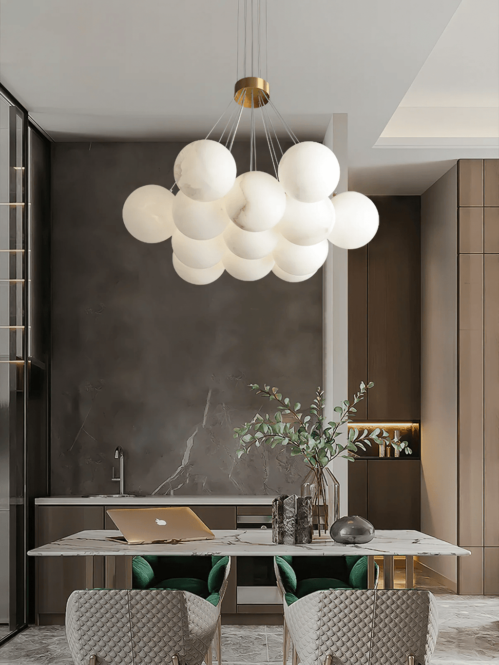 Lustre moderne Gudmund en Albâtre