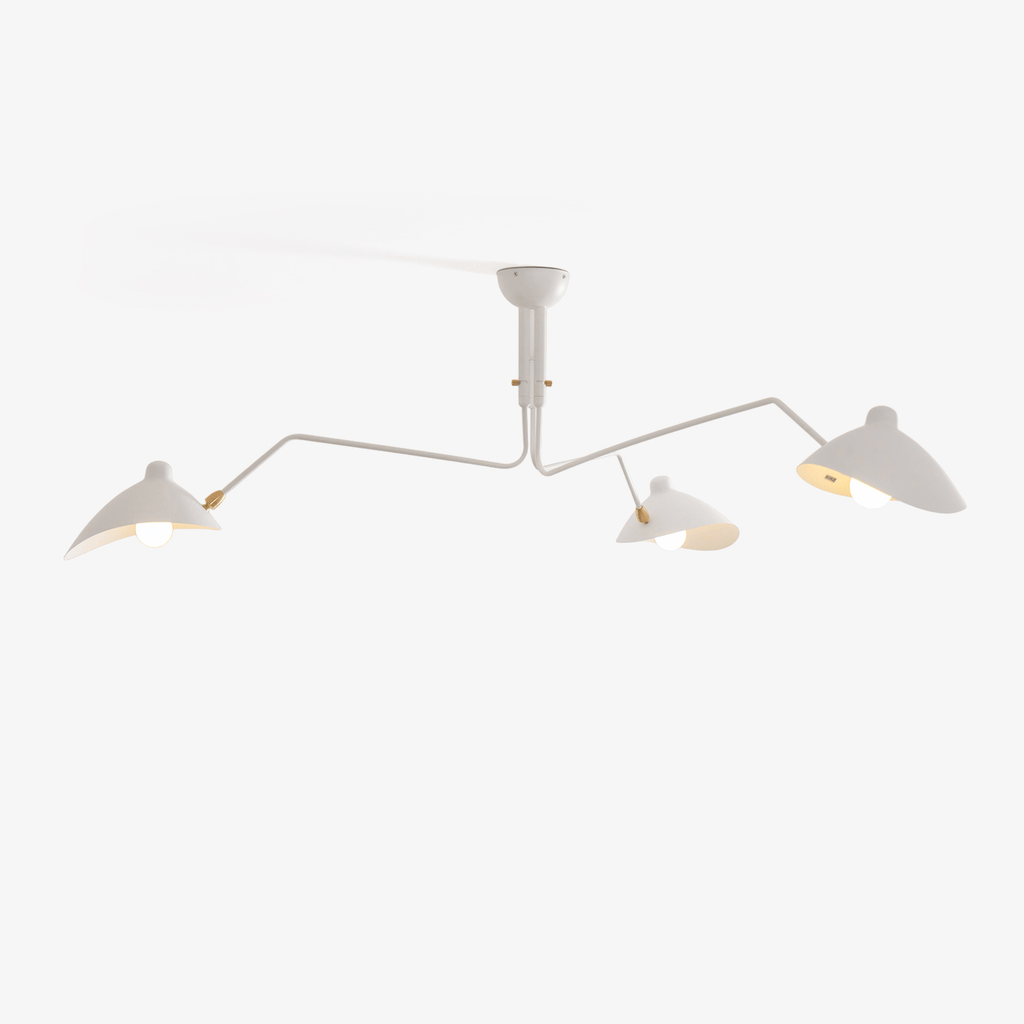 Plafonnier moderne Ems en Métal, Aluminium, Laiton Blanc