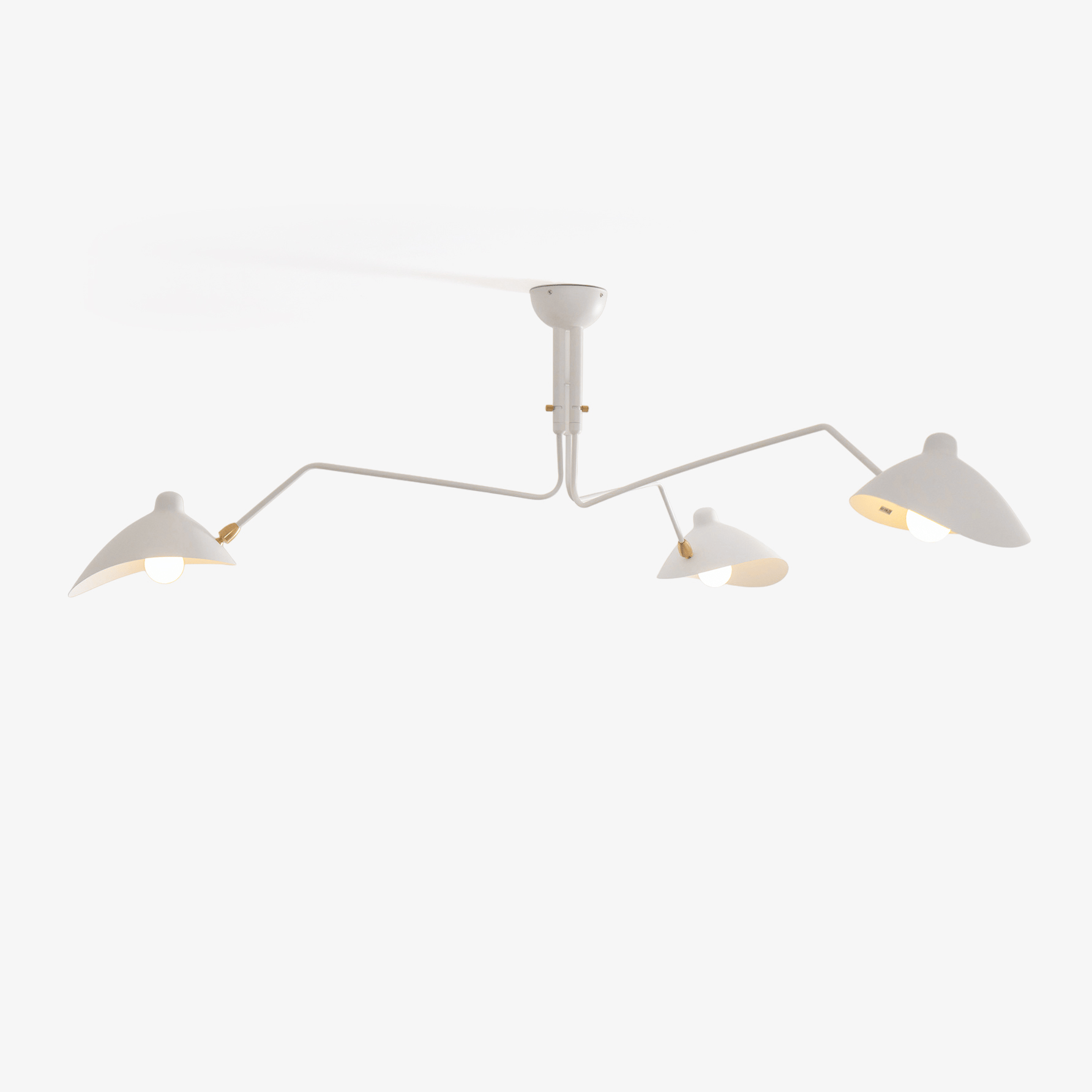 Plafonnier moderne Ems en Métal, Aluminium, Laiton Blanc