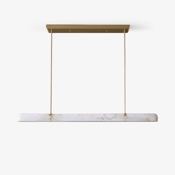 Tellef Modern Chandelier in Alabaster – Brass & White