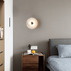 Applique murale moderne Tyr en Albâtre Blanc et bronze