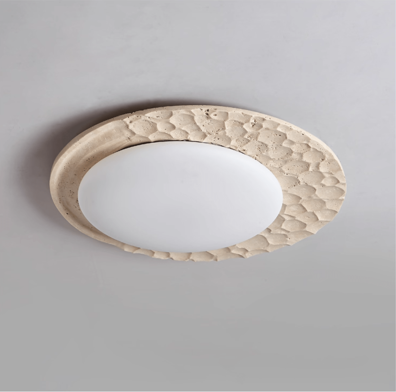 Plafonnier moderne Thjodolf en pierre Travertin jaune et blanc