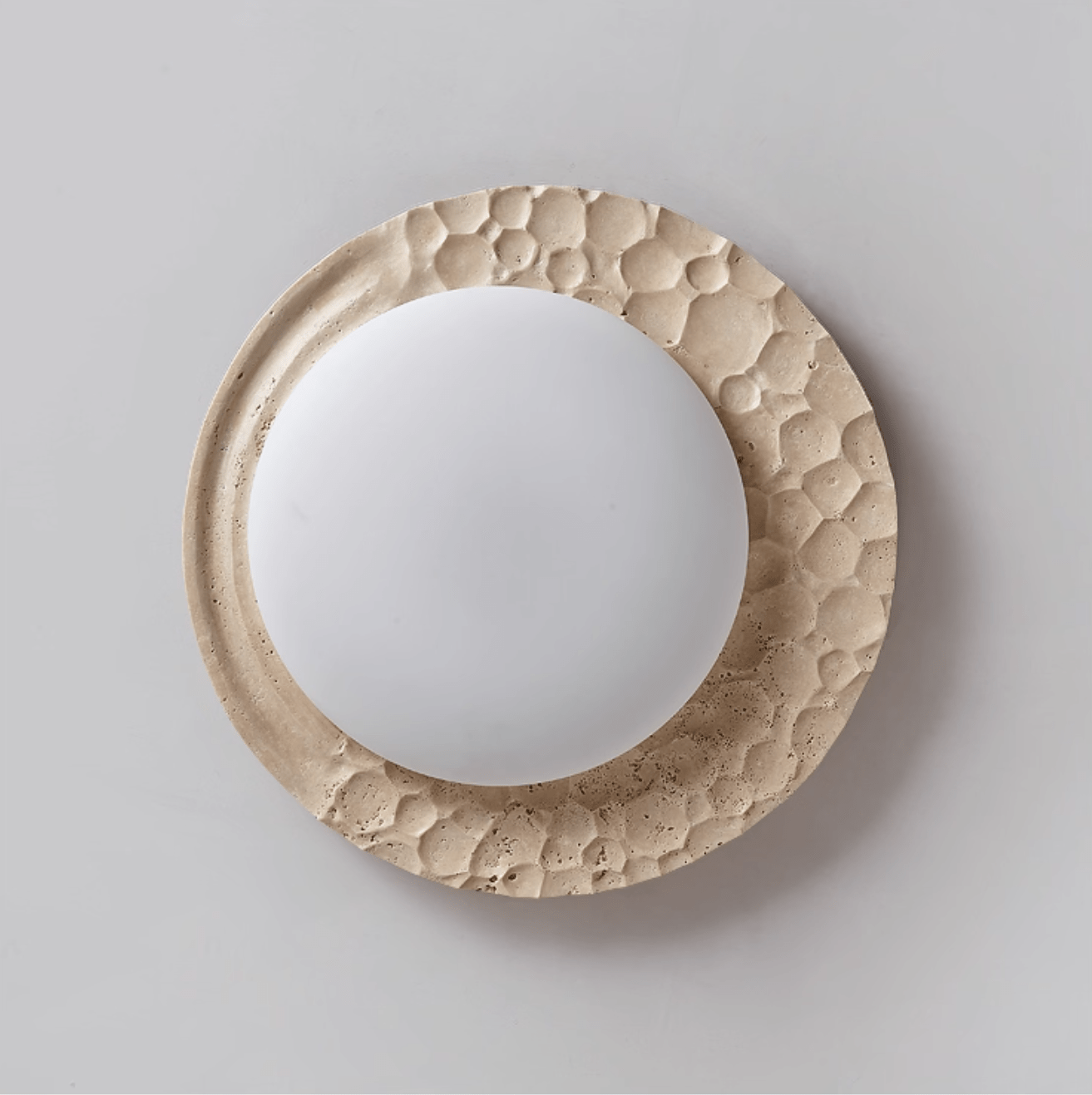 Plafonnier moderne Thjodolf en pierre Travertin jaune et blanc