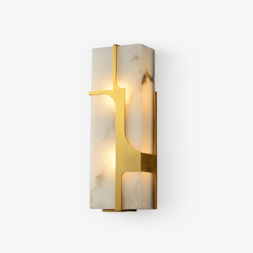 Applique murale moderne Sterling en Albâtre Laiton et blanc