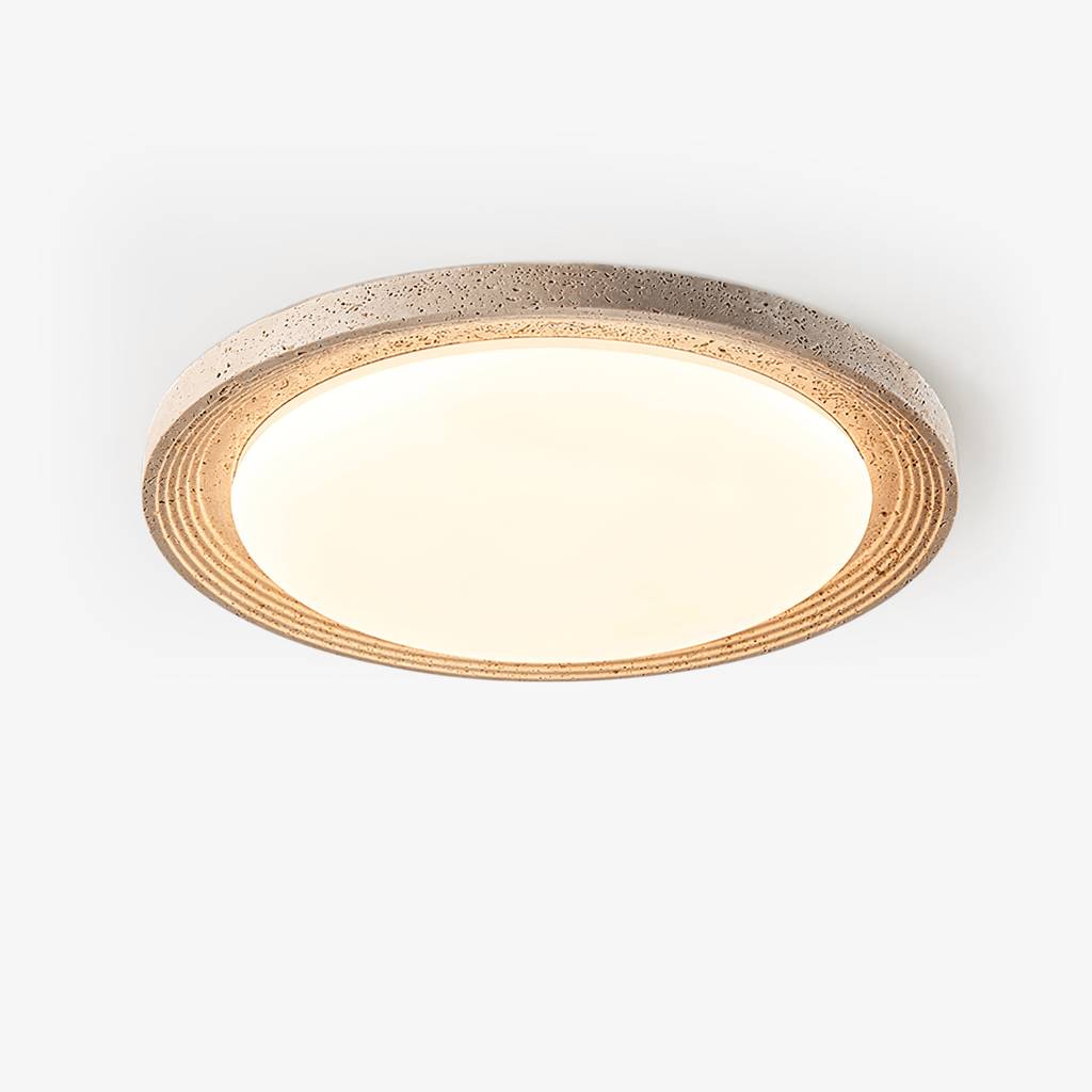 Plafonnier moderne Nero en Travertin jaune et blanc