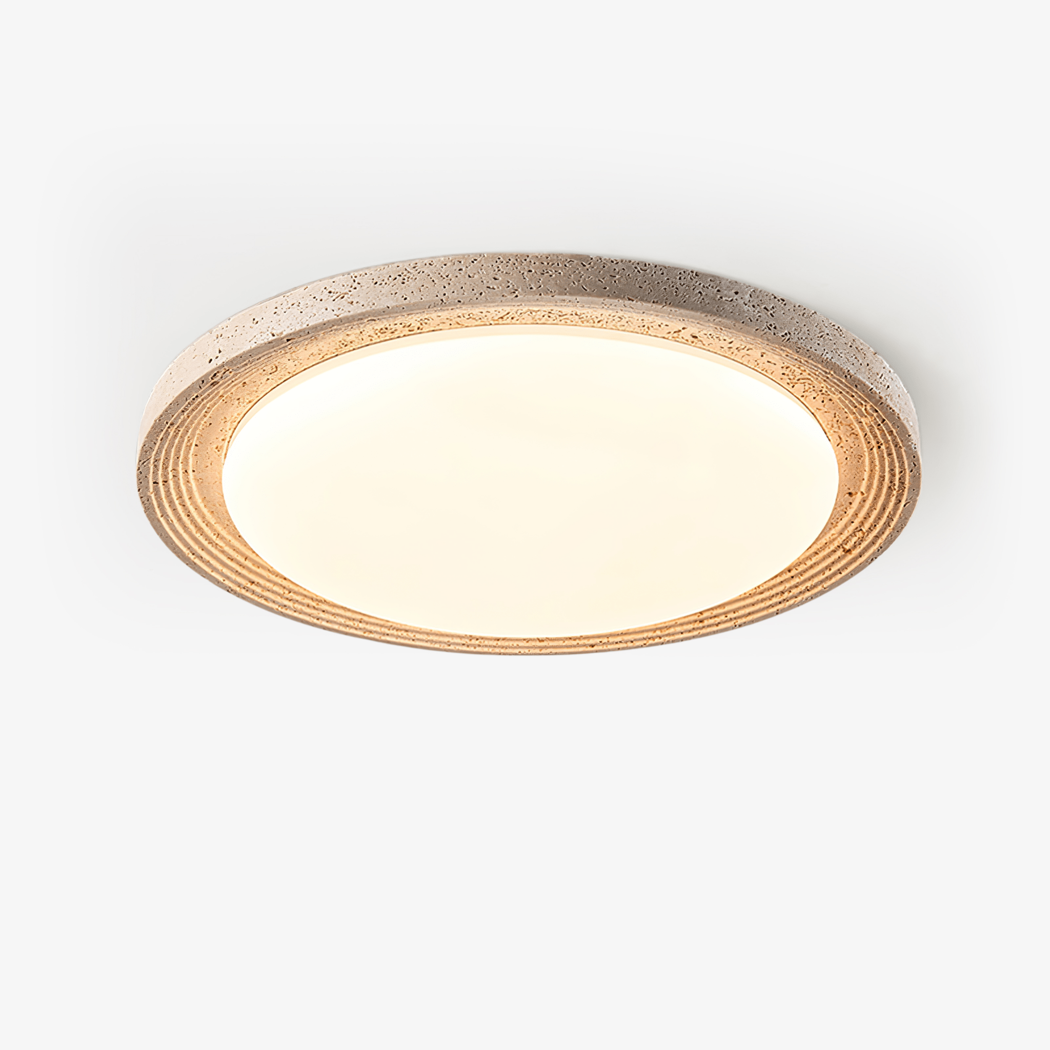 Plafonnier moderne Nero en Travertin jaune et blanc