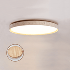 Plafonnier moderne Ode en Bois et travertin jaune