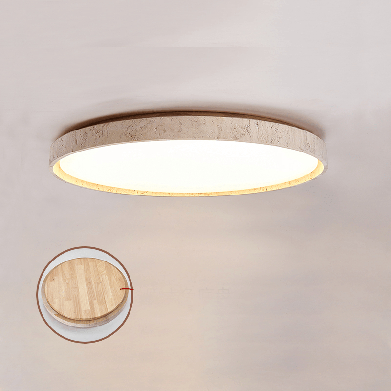 Plafonnier moderne Ode en Bois et travertin jaune