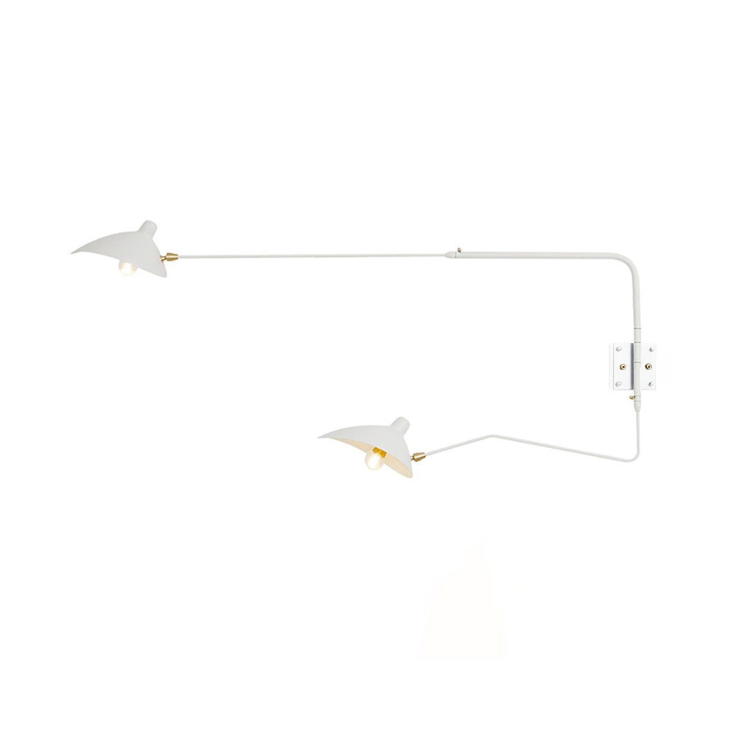 Applique murale moderne Ems en Métal, Aluminium, Laiton Blanc