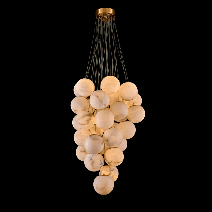Lustre moderne Svenning en Albâtre Or et blanc
