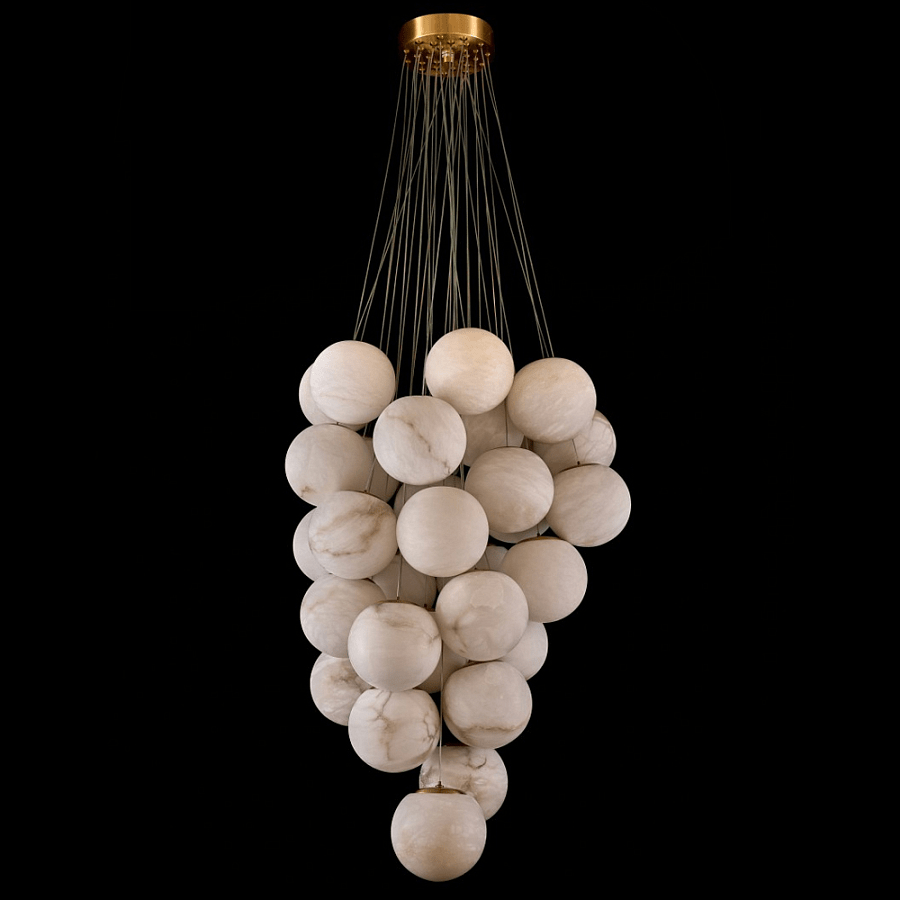 Lustre moderne Svenning en Albâtre Or et blanc