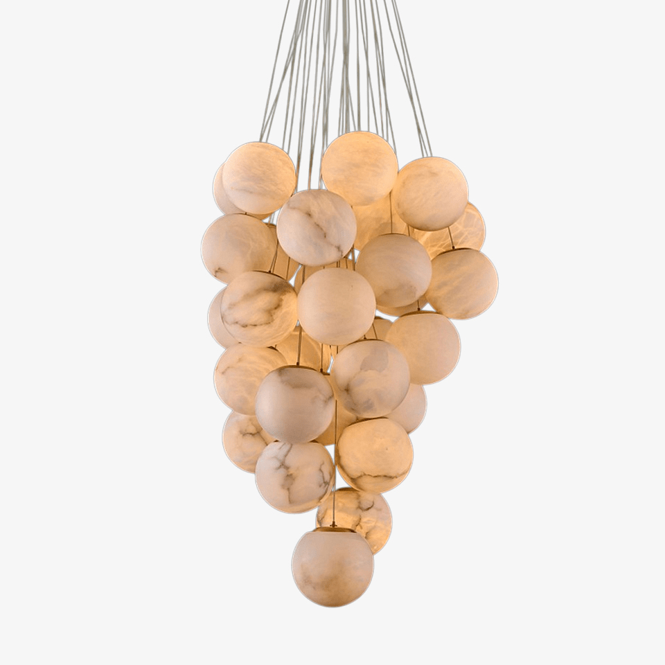 Lustre moderne Svenning en Albâtre Or et blanc