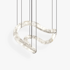 Lustre moderne Kennet en Albâtre Blanc