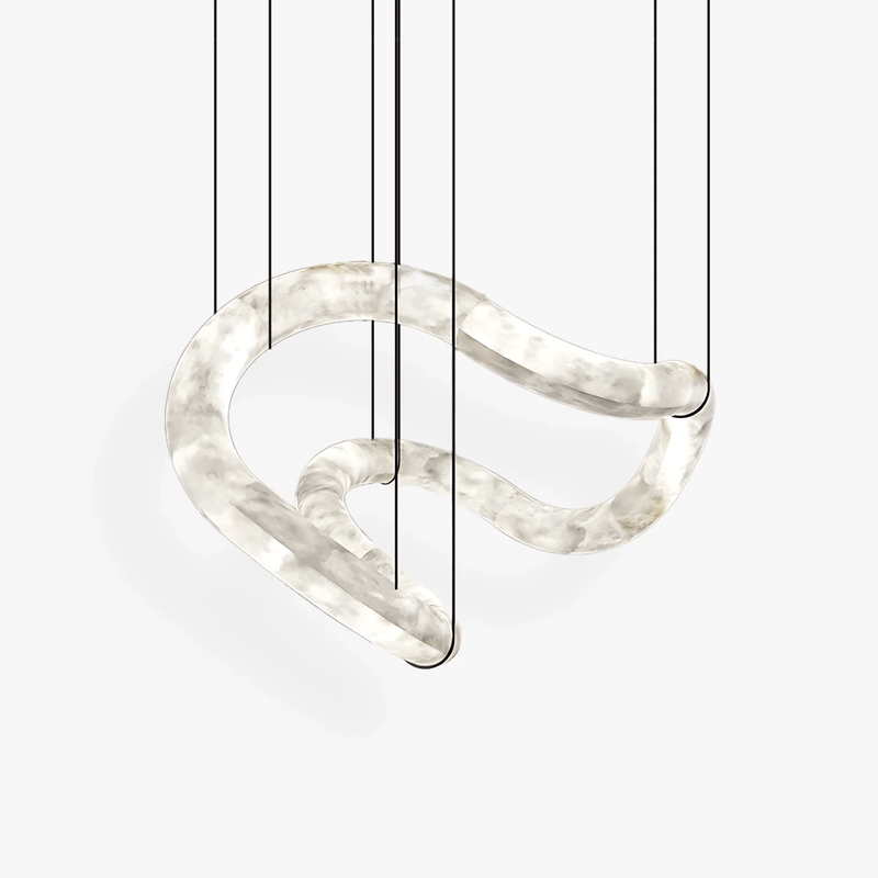 Kennet Modern Alabaster Chandelier, White