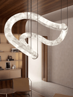 Lustre moderne Kennet en Albâtre Blanc