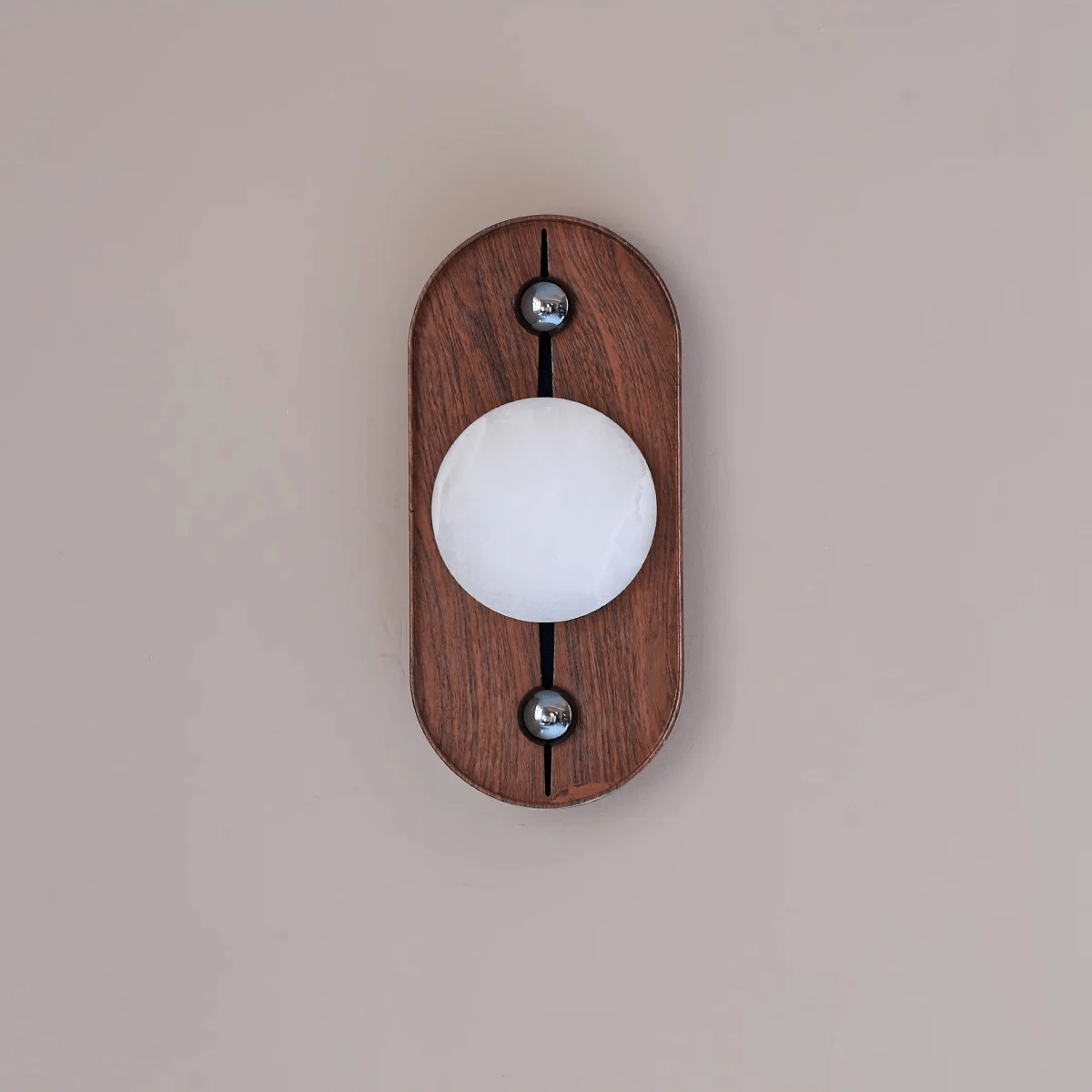 Applique murale moderne Hallfred en Albâtre Noyer bois et blanc