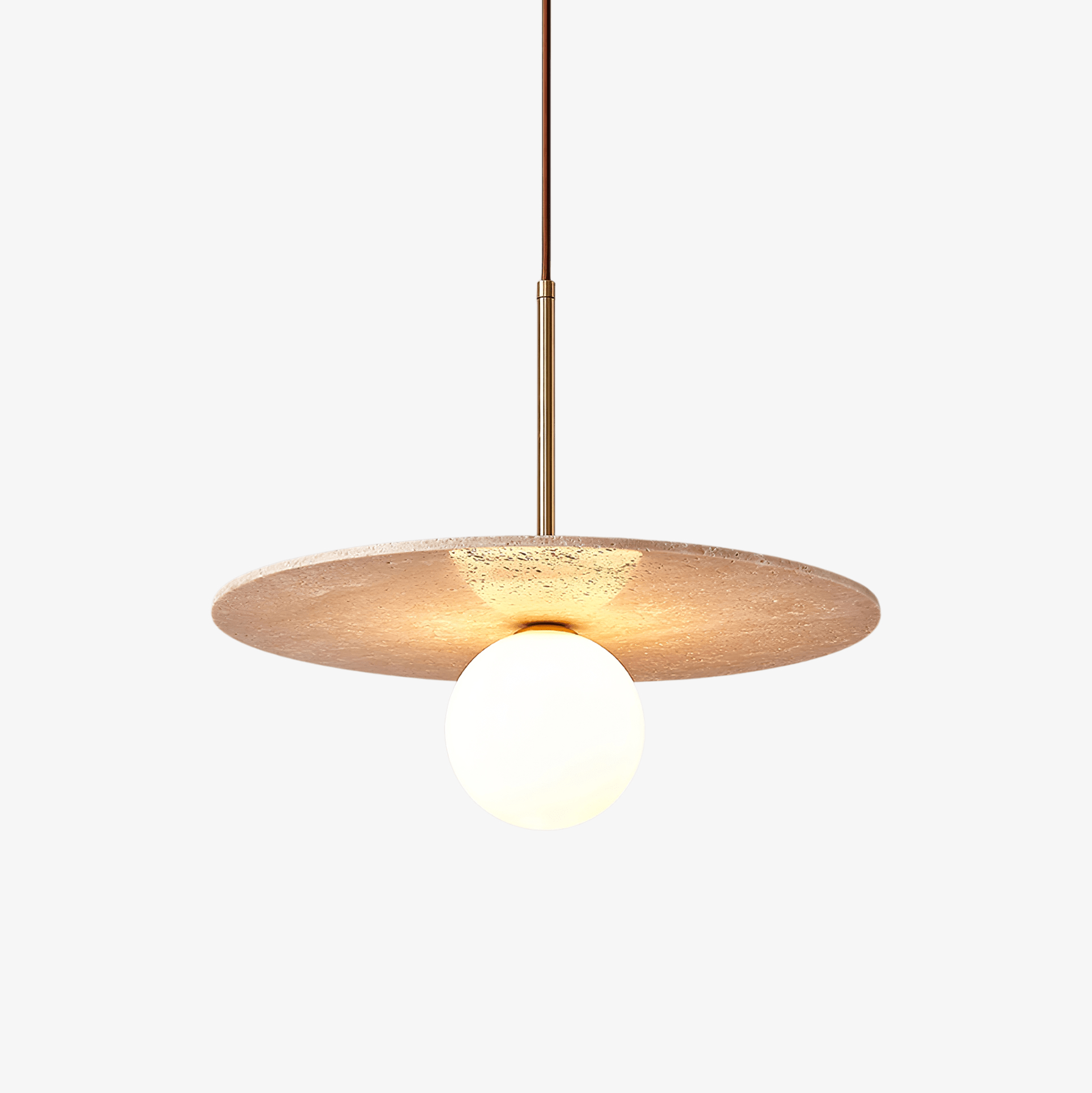 Suspension moderne Searle en Travertin jaune
