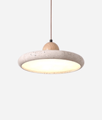 Suspension moderne Klaas en Travertin jaune et bois